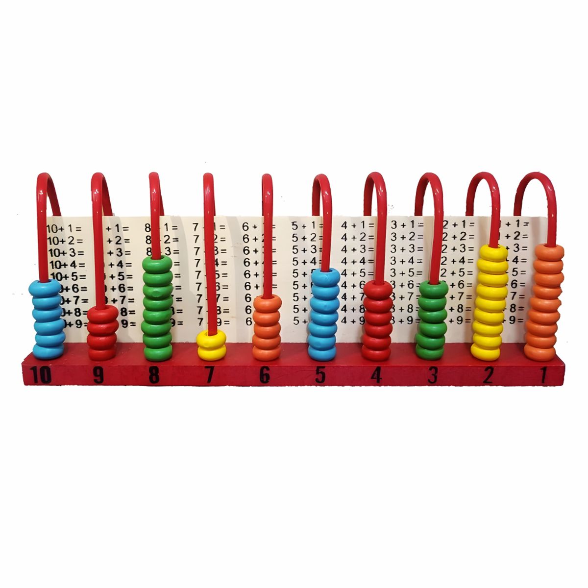 GENERICO - Ábaco Vertical de Madera 10 Columnas Juego Didáctico Matemático