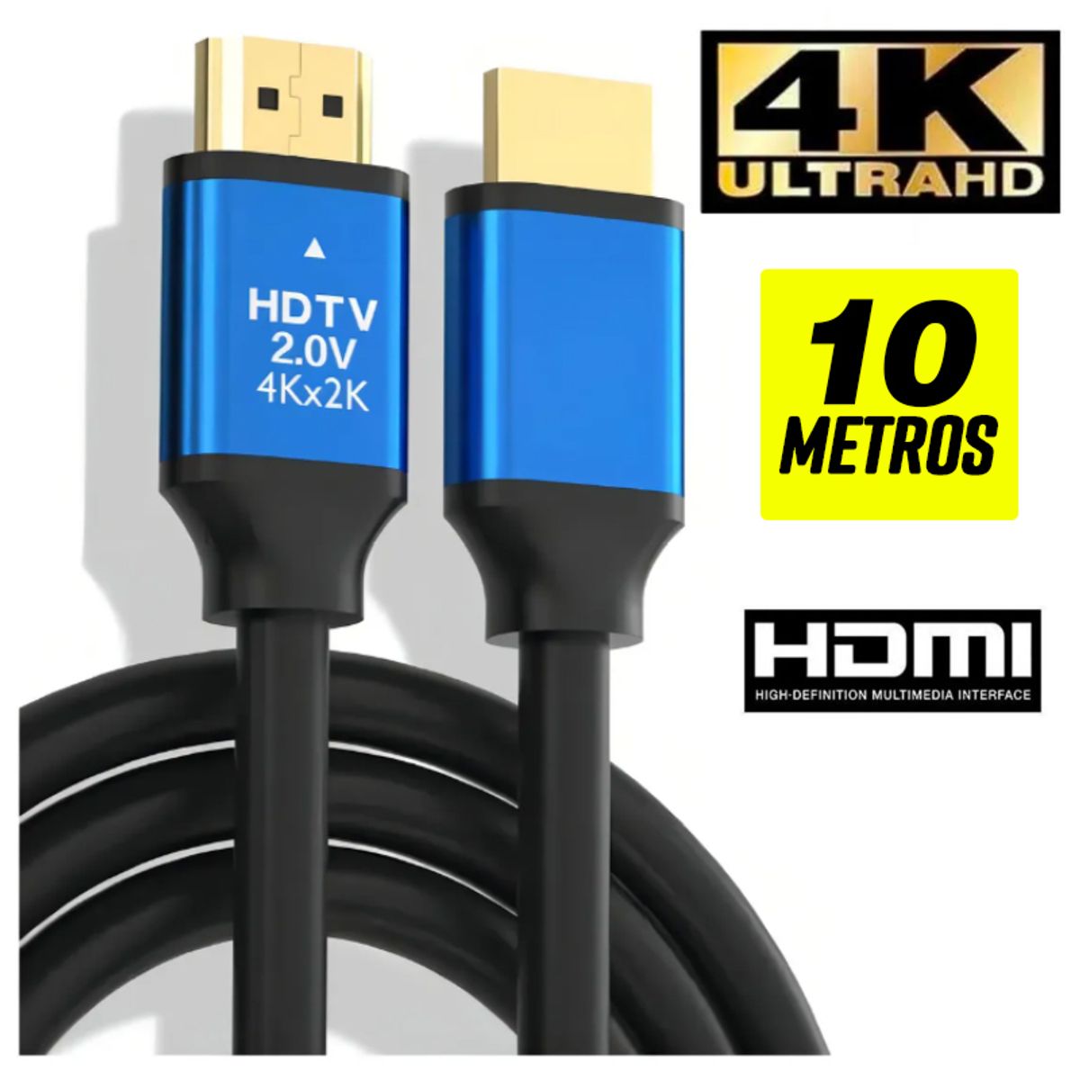 GENERICO - CABLE HDMI Ultra HD 10 METROS 10M 4K Premium Punta Dorada
