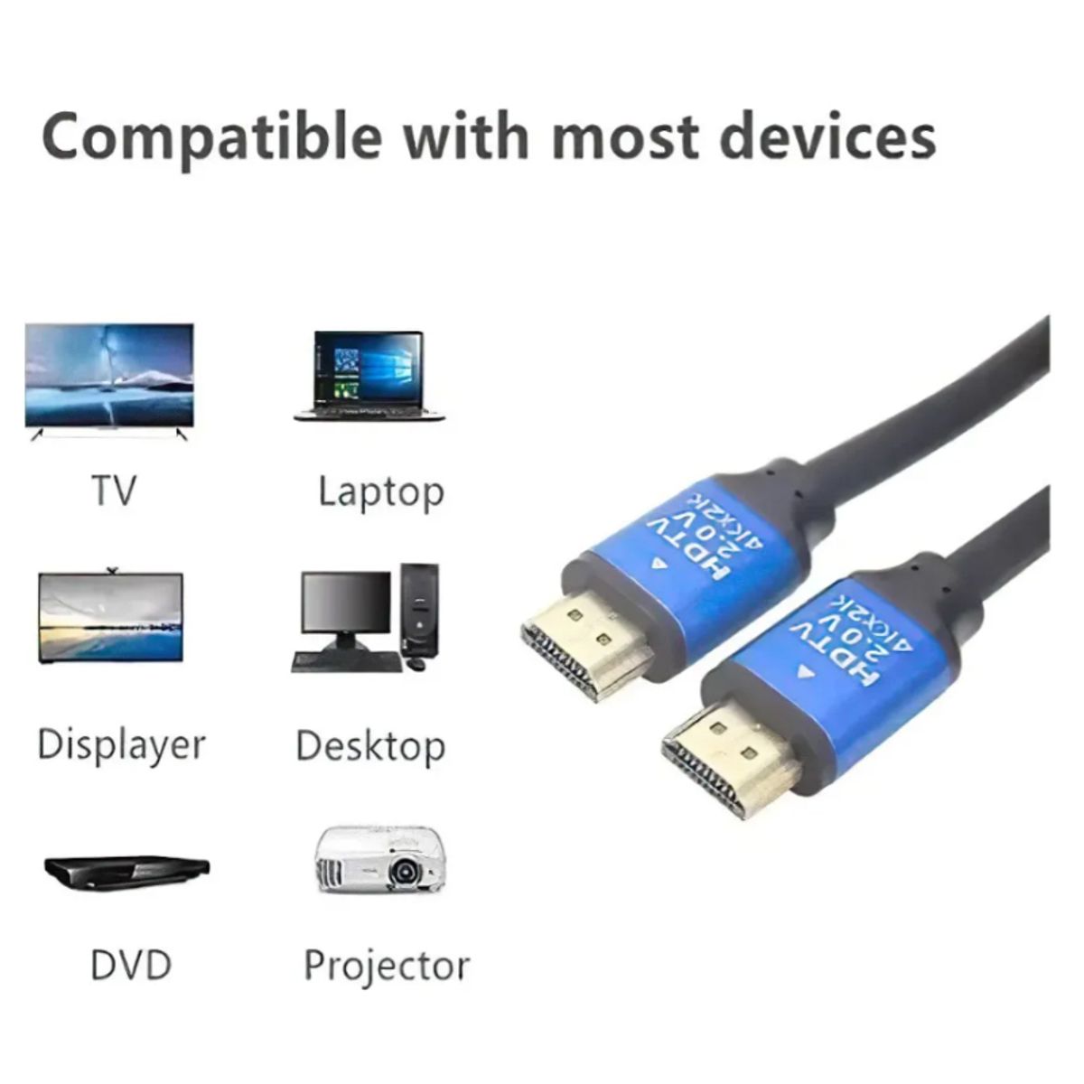 GENERICO - CABLE HDMI Ultra HD 10 METROS 10M 4K Premium Punta Dorada