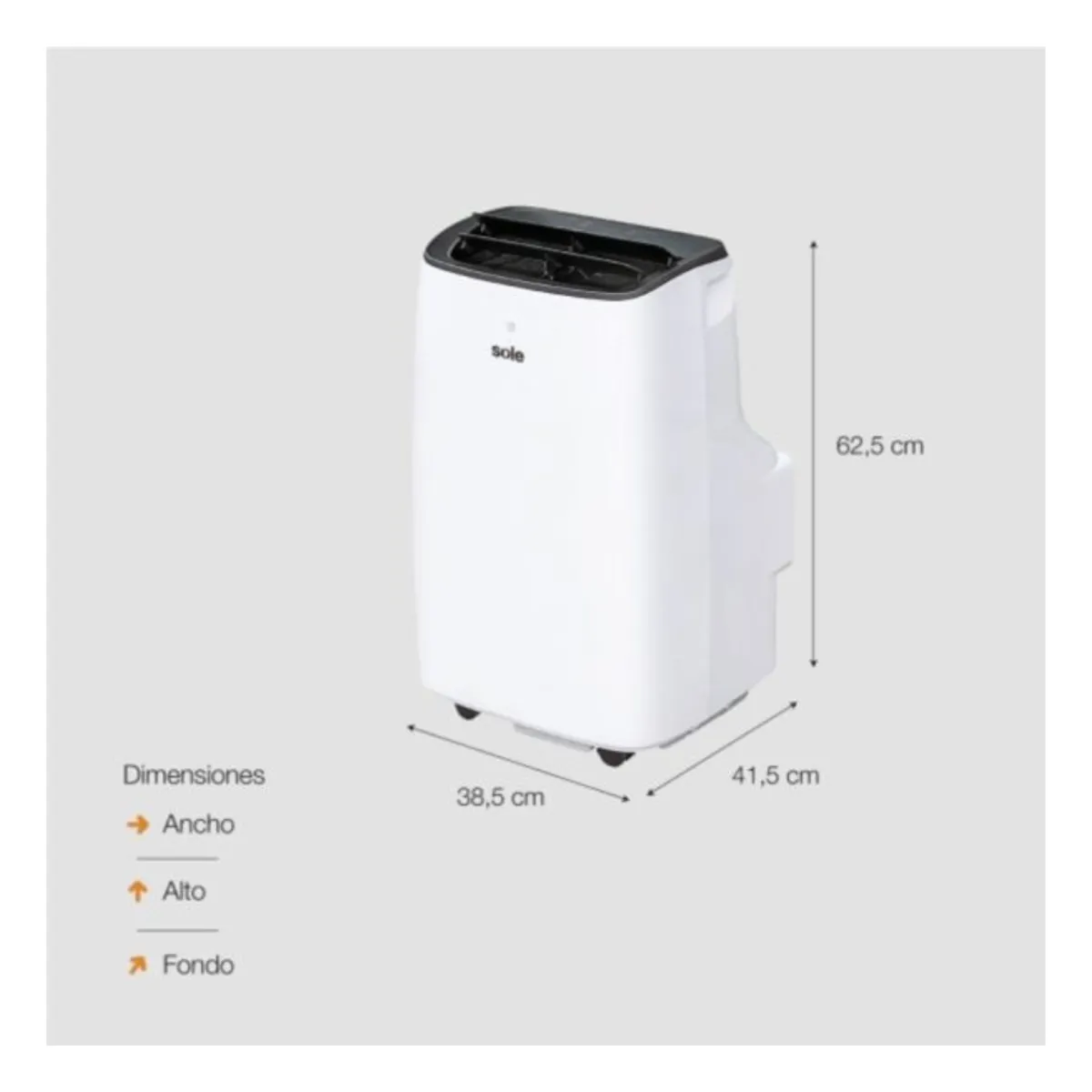 SOLE - Aire Acondicionado Portátil 12000 BTU Blanco Sole SOLAIR012