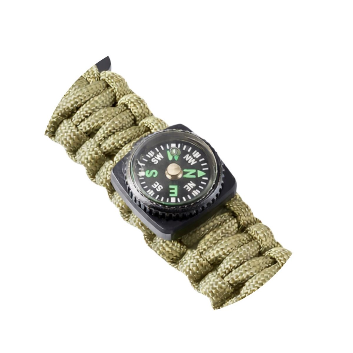 GENERICO - Llavero Tactico con Gancho tipo Mosqueton Brujula y Argolla Coyote