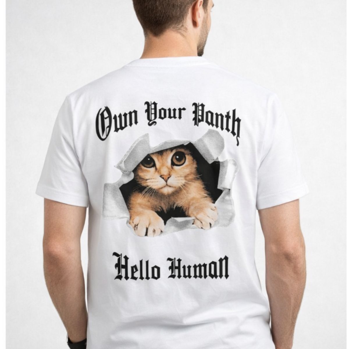 ENKI - Polo Hombre Blanco Algodón Jersey con Estampado Gráfico Urbano