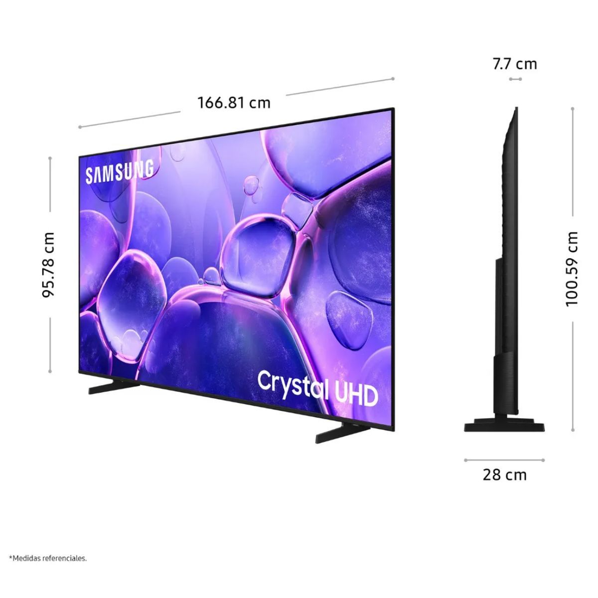 SAMSUNG - Televisor SAMSUNG 75'' Crystal UHD 4K UN75U8000FGXPE 2025 + Ant + Rack Movible