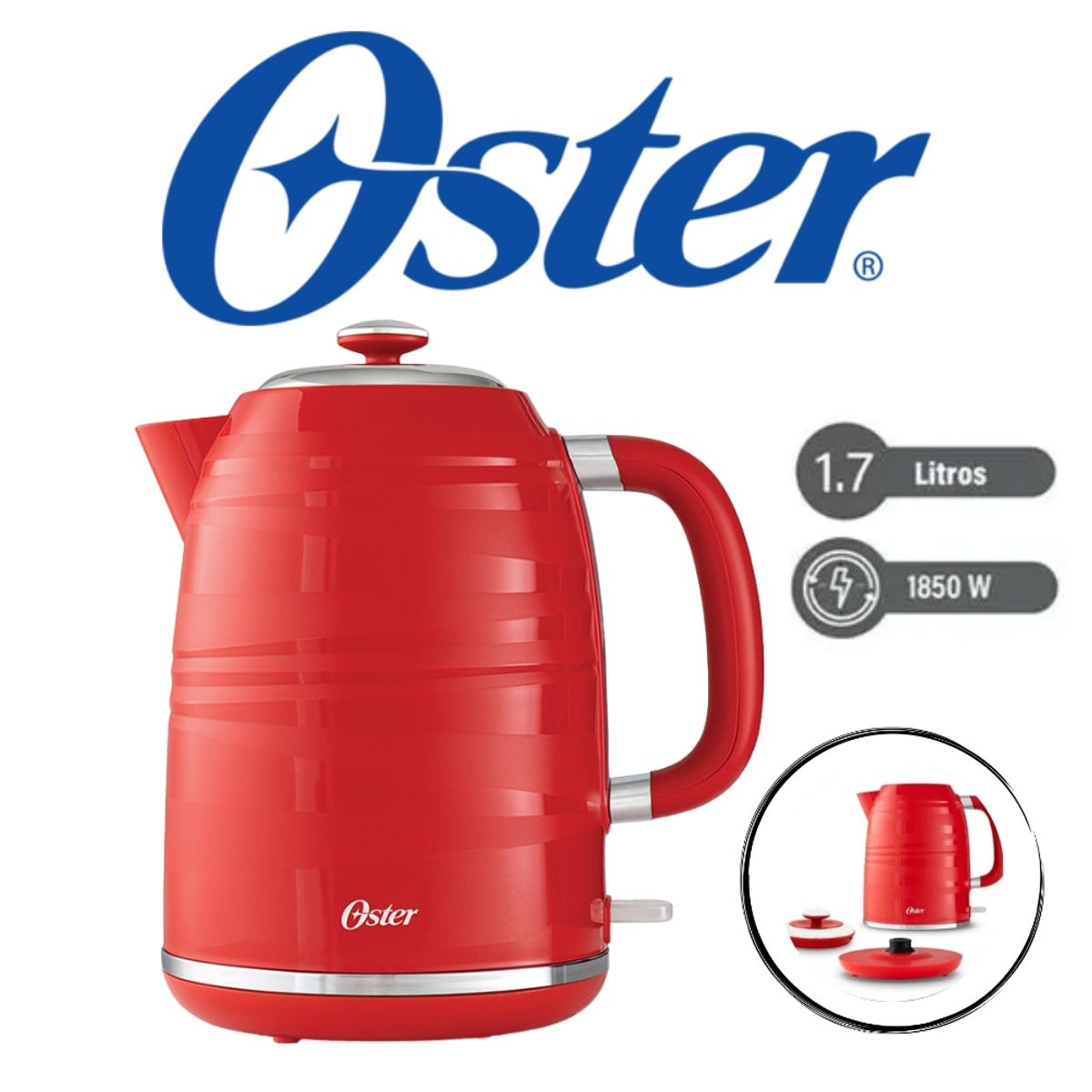 OSTER - HERVIDOR OSTER 17LT COLOR ROJO MOD BVSTKT4177R-053