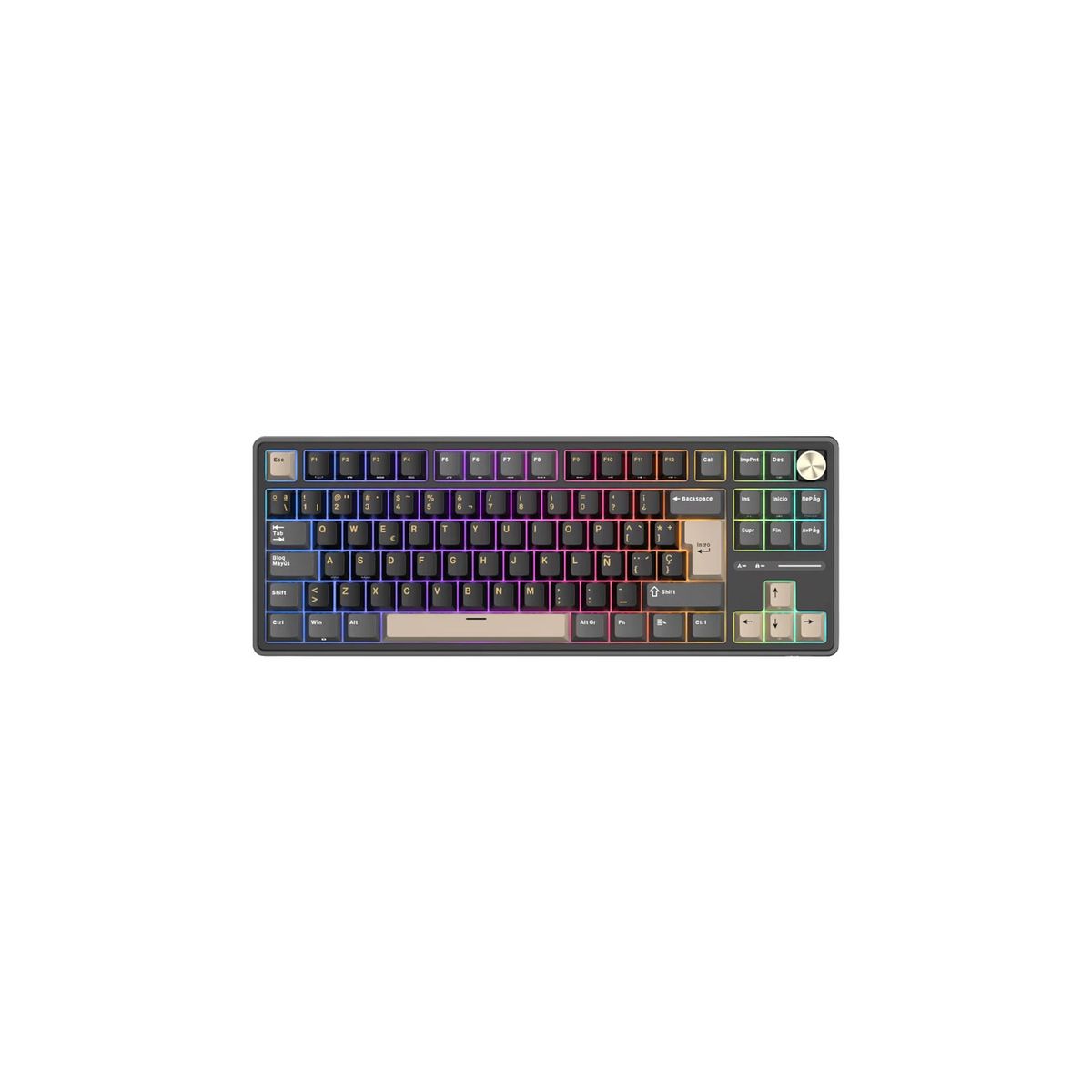 ROYAL KLUDGE - Teclado Gamer Royal Kludge Rk-R87Pro Tkl Cableado Phantom Creamy Switch