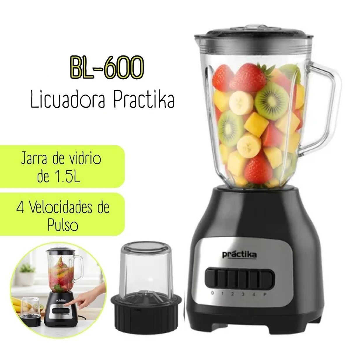 PRACTIKA - Licuadora Practika 1.5Lt de 600 watts BL-600