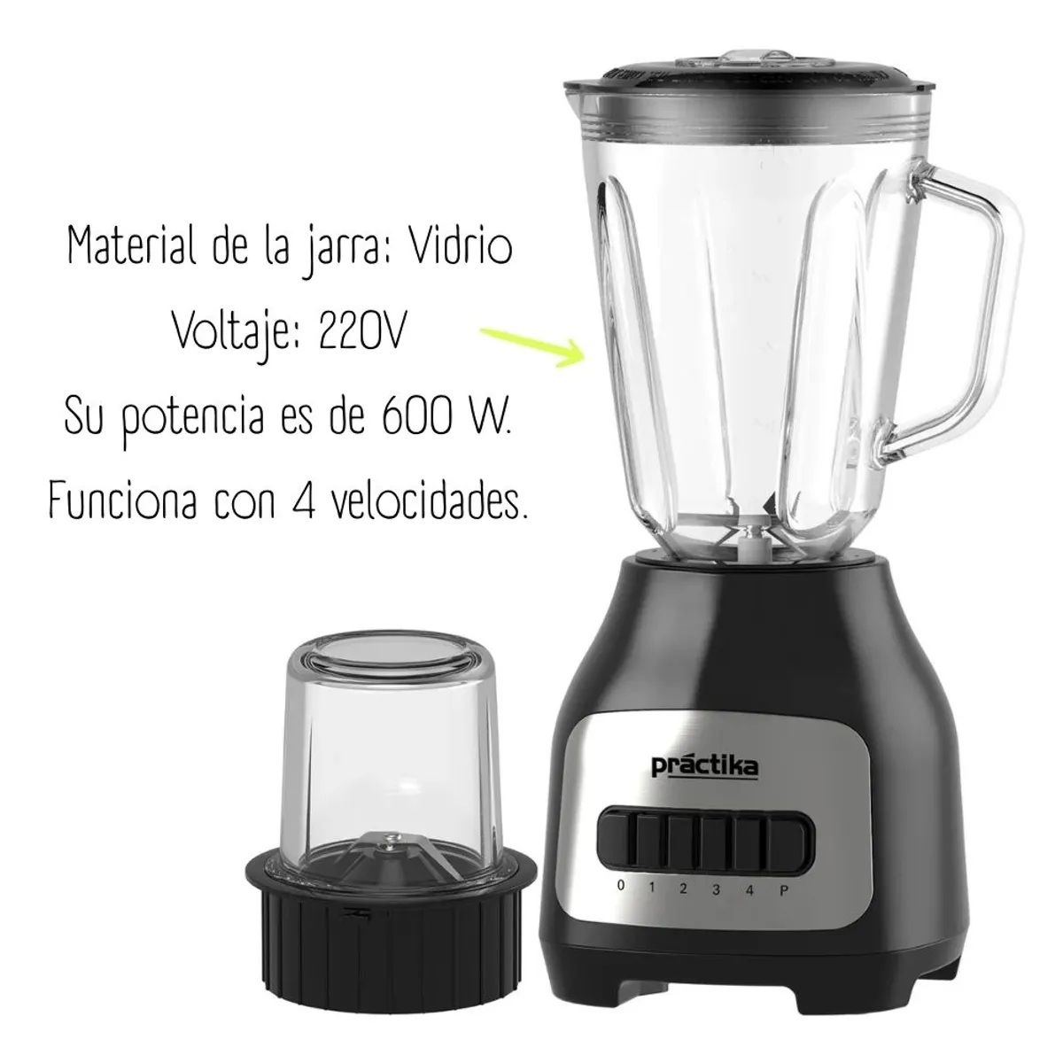 PRACTIKA - Licuadora Practika 1.5Lt de 600 watts BL-600