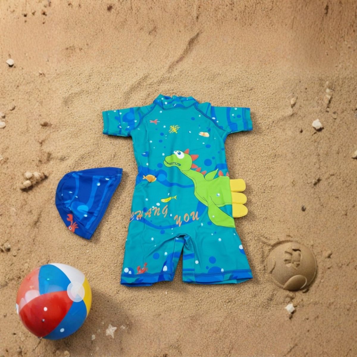 GENERICO - Ropa de Baño Azul para Niño UV Dinosaurio Acuático Verde de 1 Año a 6 Años