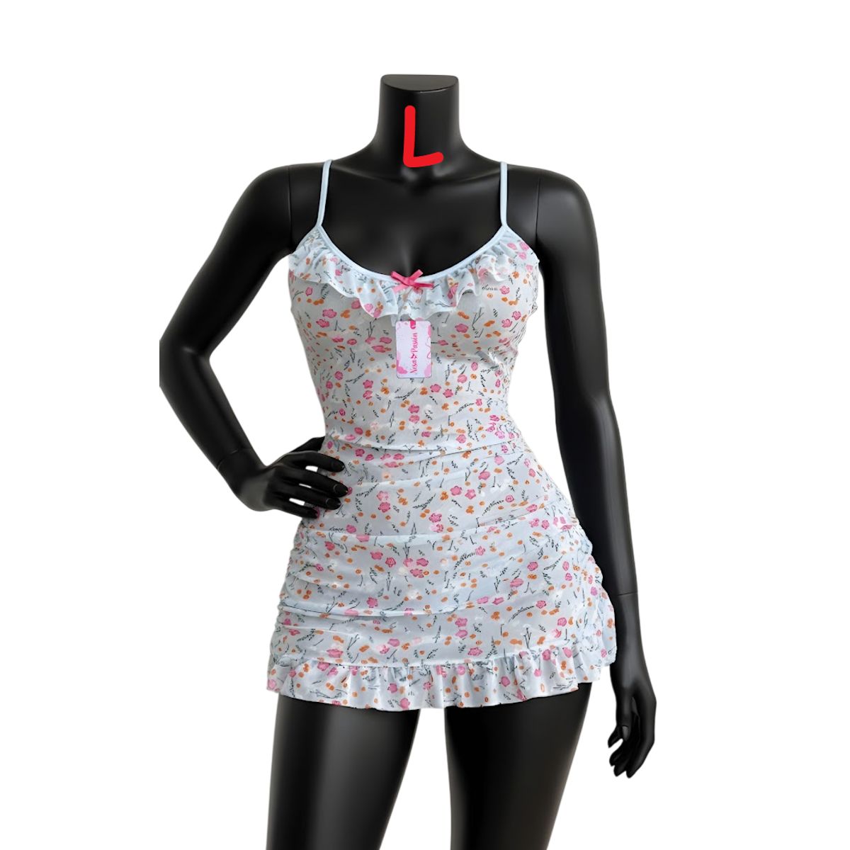 GENERICO - BABYDOLL LENCERIA SEXY PIJAMA CELESTE TALLA L