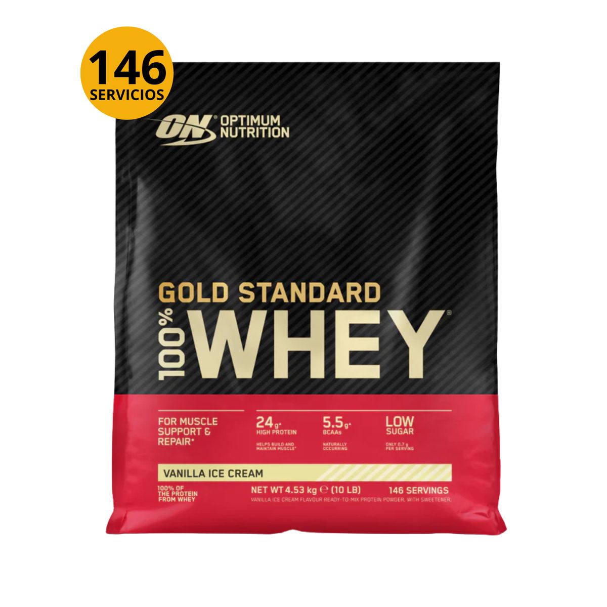 OPTIMUM NUTRITION - GOLD STANDARD WHEY 10LB VAINILLA ICE CREAM - PROTEÍNA WHEY