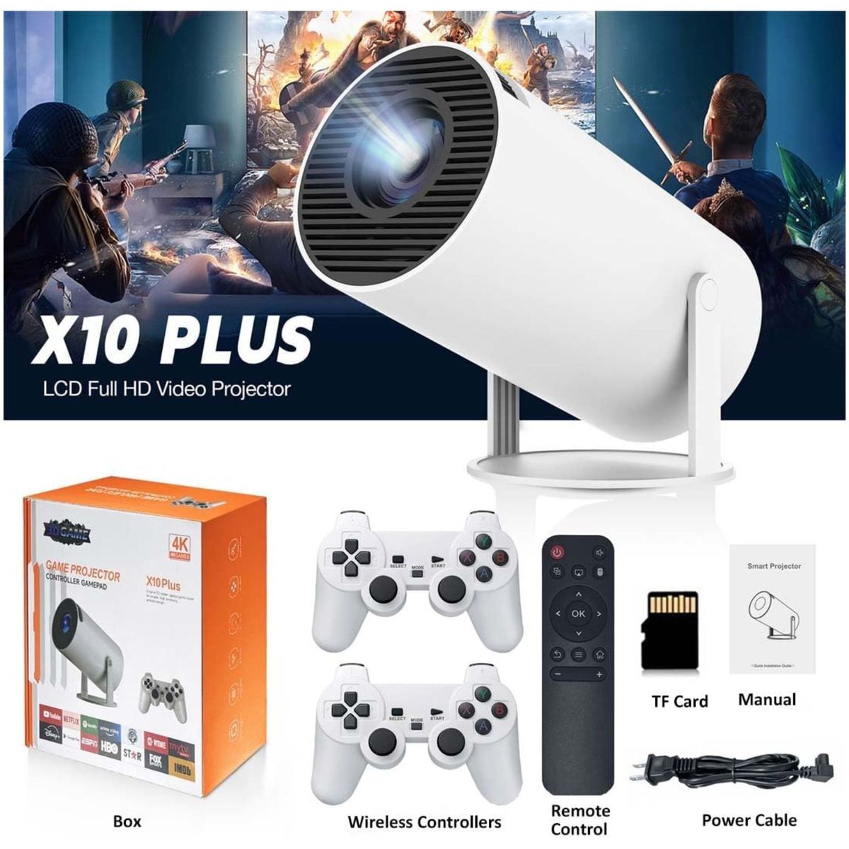 GENERICO - Proyector 4K UHD Compatible con HDMI y USB