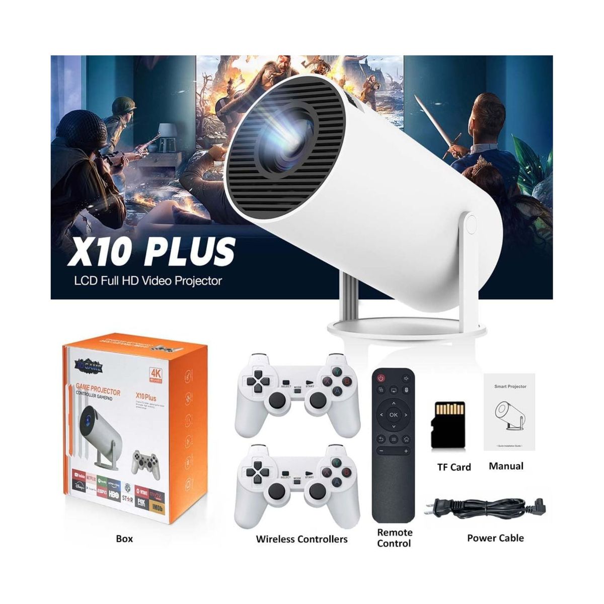 GENERICO - Proyector 4K UHD Compatible con HDMI y USB