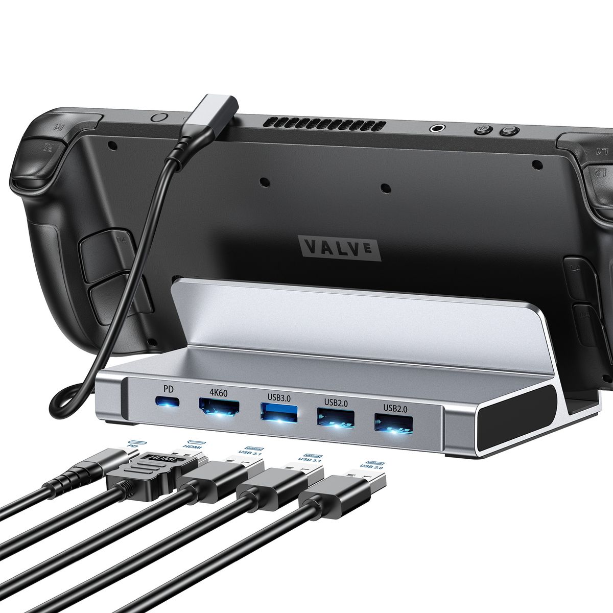 CHOETECH - Docking Station USB-C 5 en 1 HUB Gaming HDMI 4K 60Hz 100W Steam Deck