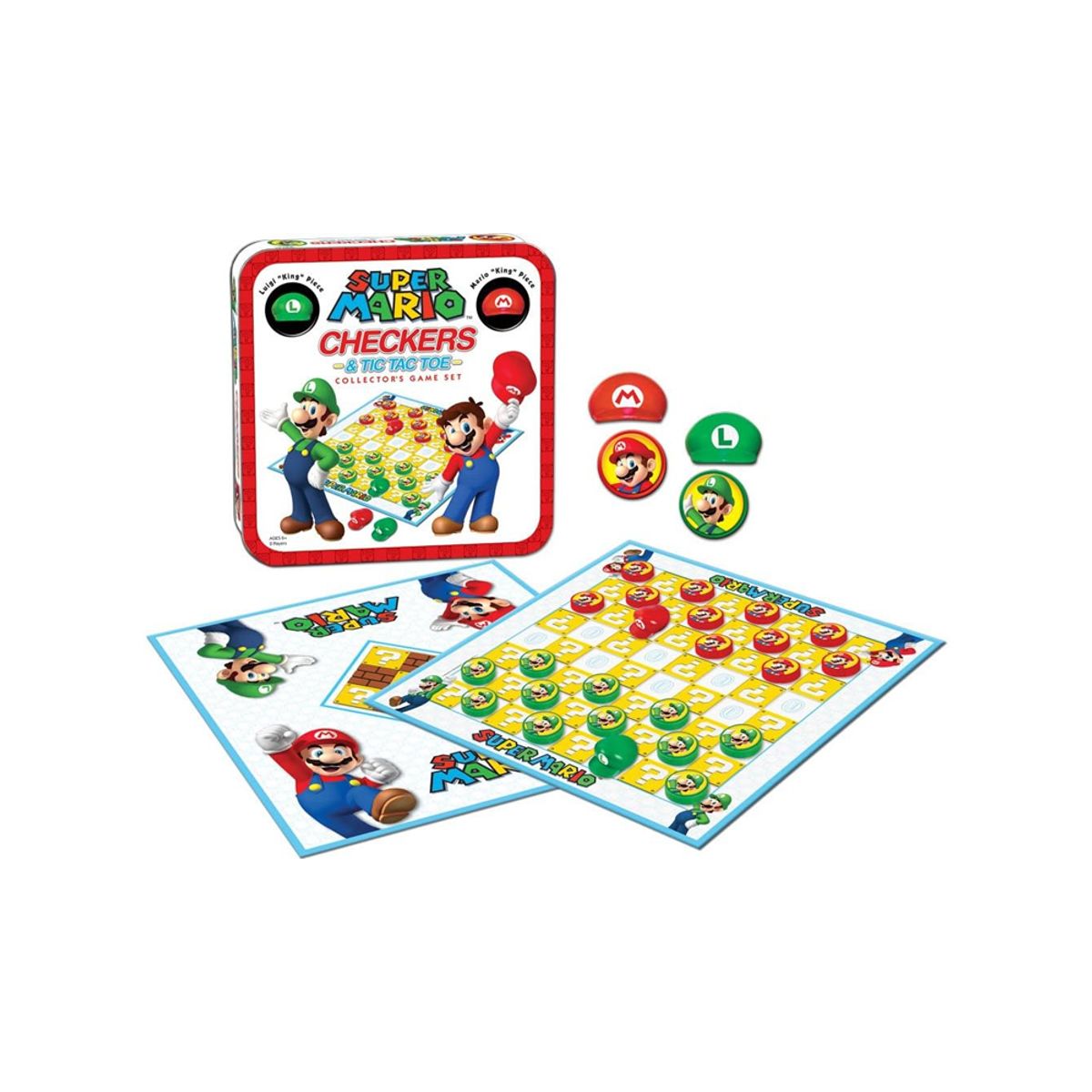 NINTENDO - Super Mario Checkers Tic Tac Toe Collectors Game Set