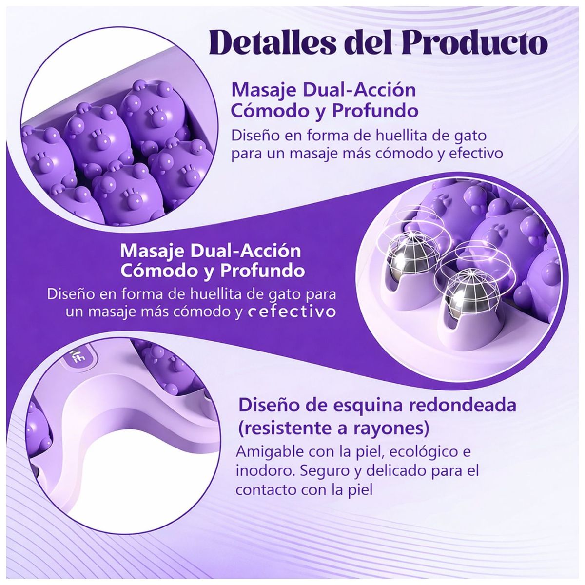 OEM - Masajeador de Pies con Rodillos de Acupresión para Alivio del Dolor Plantar Espolón Calcáneo