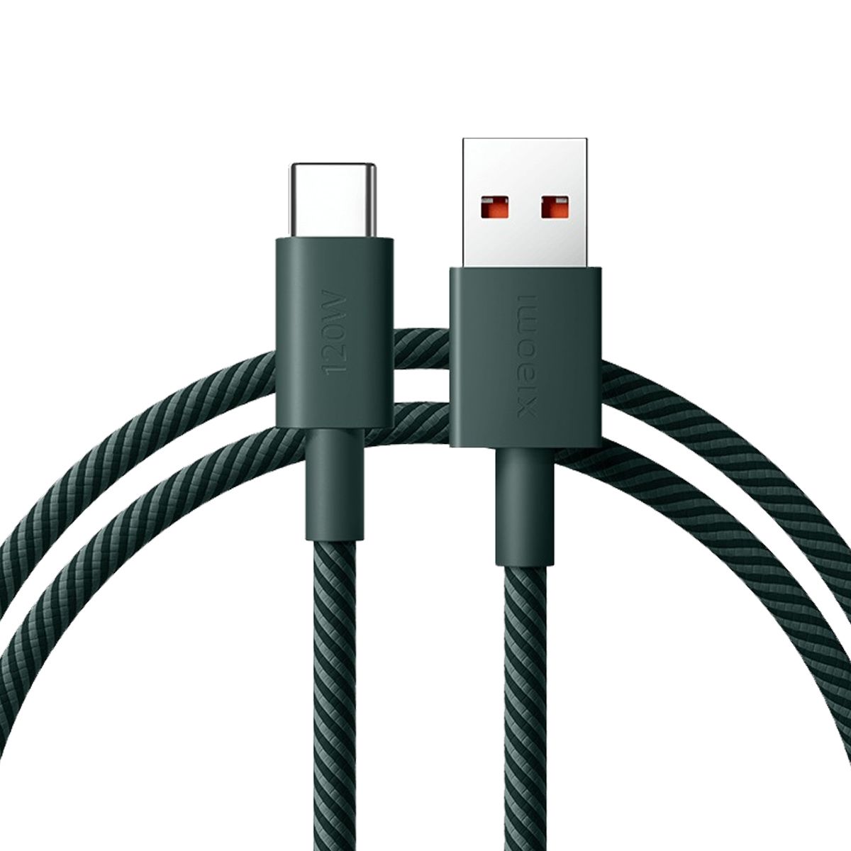 XIAOMI - Cable Xiaomi 6A Braided USB-A a Tipo-C Verde 1m Carga Rápida 120W