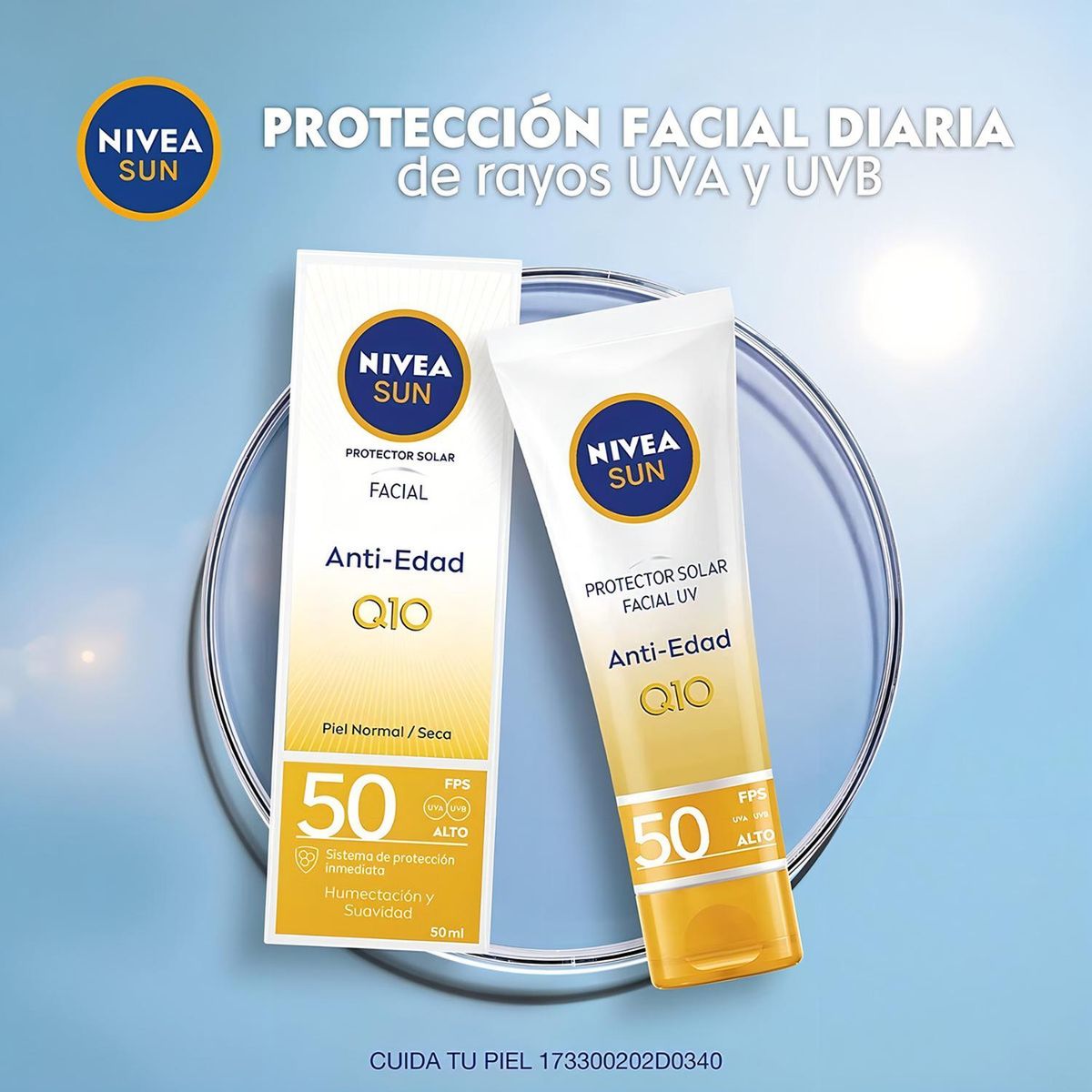 Nivea - Protector Solar Facial Nivea Sun Anti Edad Q10 Fps50+ 50 Ml