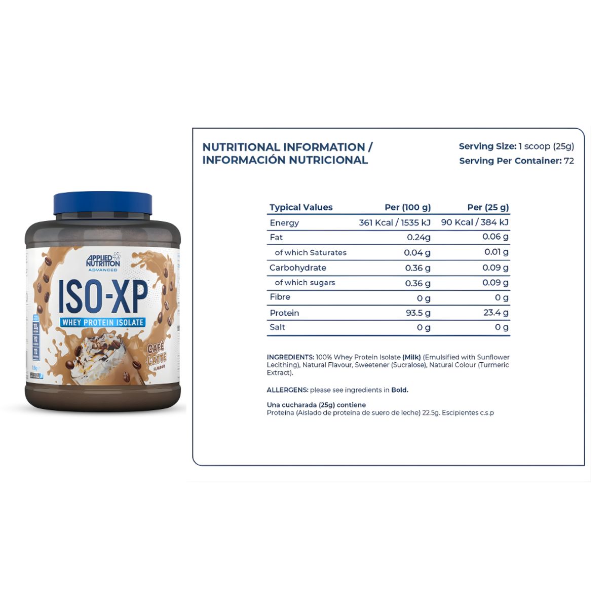 Applied Nutrition - Iso XP 1.8 kg Proteina Isolatada - Café Latte
