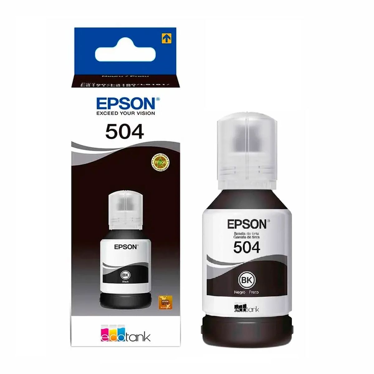 EPSON - Tinta Epson T504 Negro EcoTank L14150, L6270, L4370, L6370 Original - 127ml