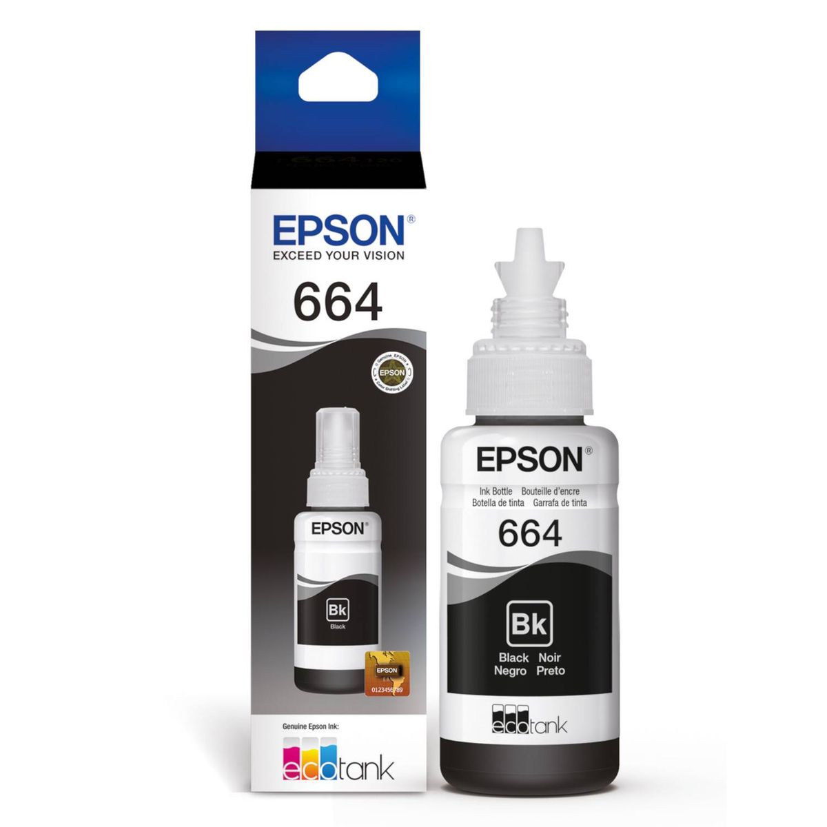 EPSON - Tinta Epson T664 Negro EcoTank L200, L300, L350, L1455 Original - 70ml