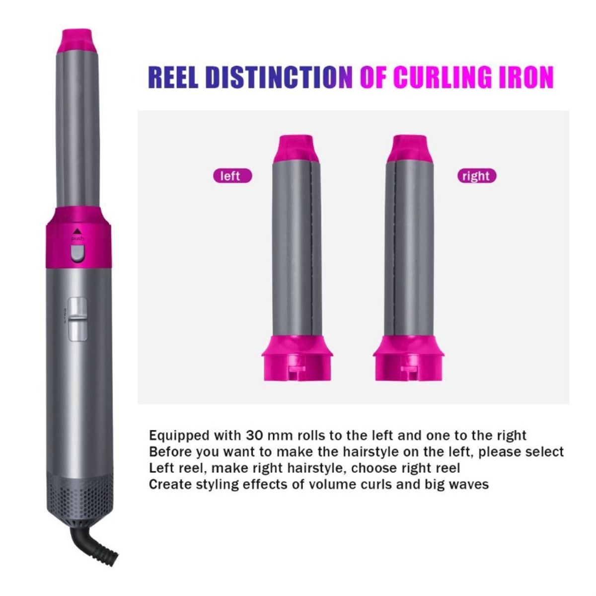 GIOIO - Cepillo Secador 5 en 1 con Boquillas y Fuerte Succión