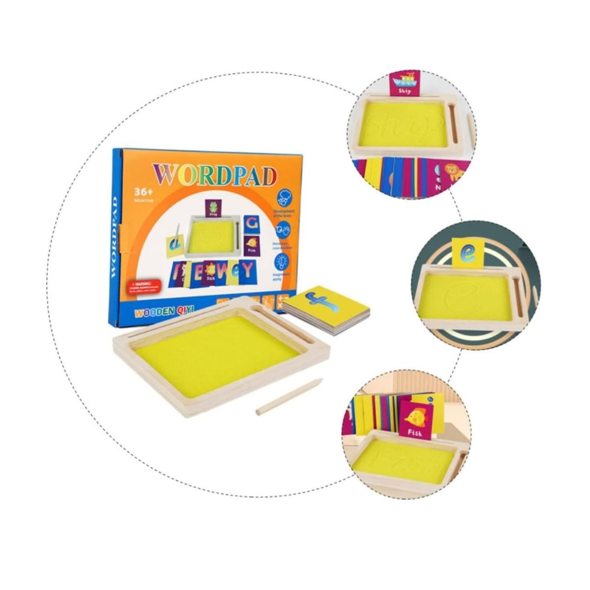 GENERICO - Juego de Arena Montessori con tarjetas