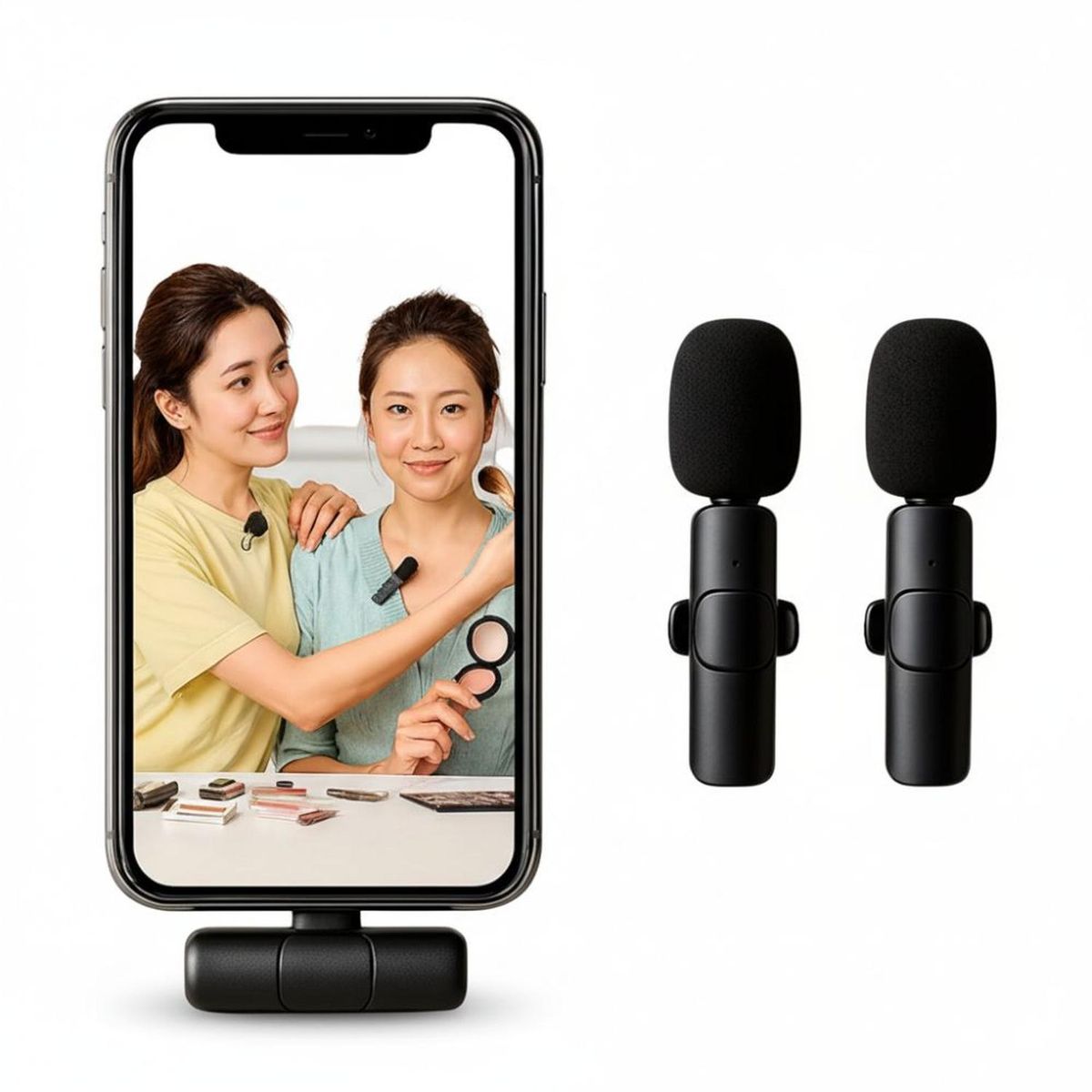 GENERICO - Micrófono Inalámbrico Recargable K8 Solapero Doble Micrófono Entrada Tipo C