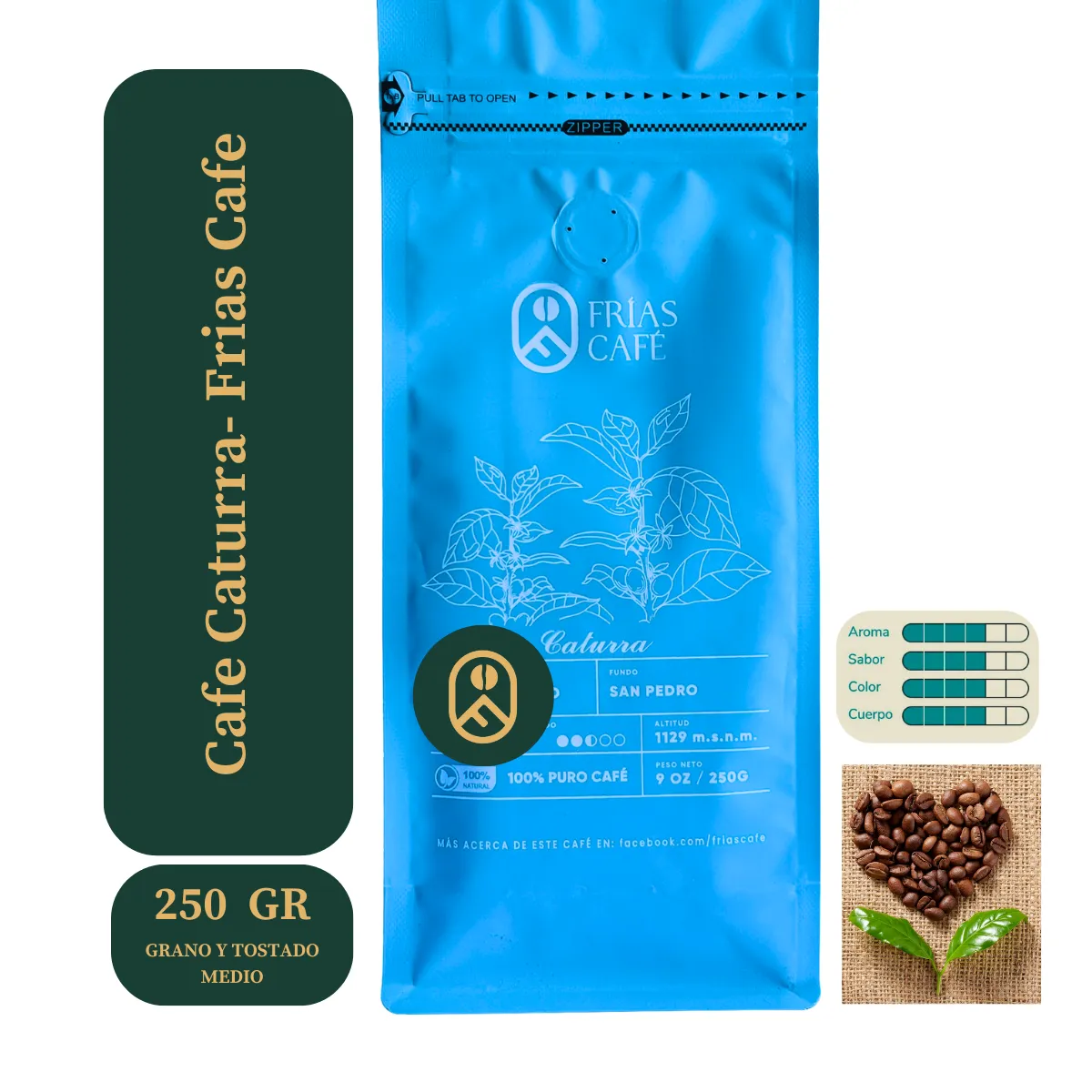 GENERICO - Café De Origen Caturra Grano Entero Frias Cafe 250 gr
