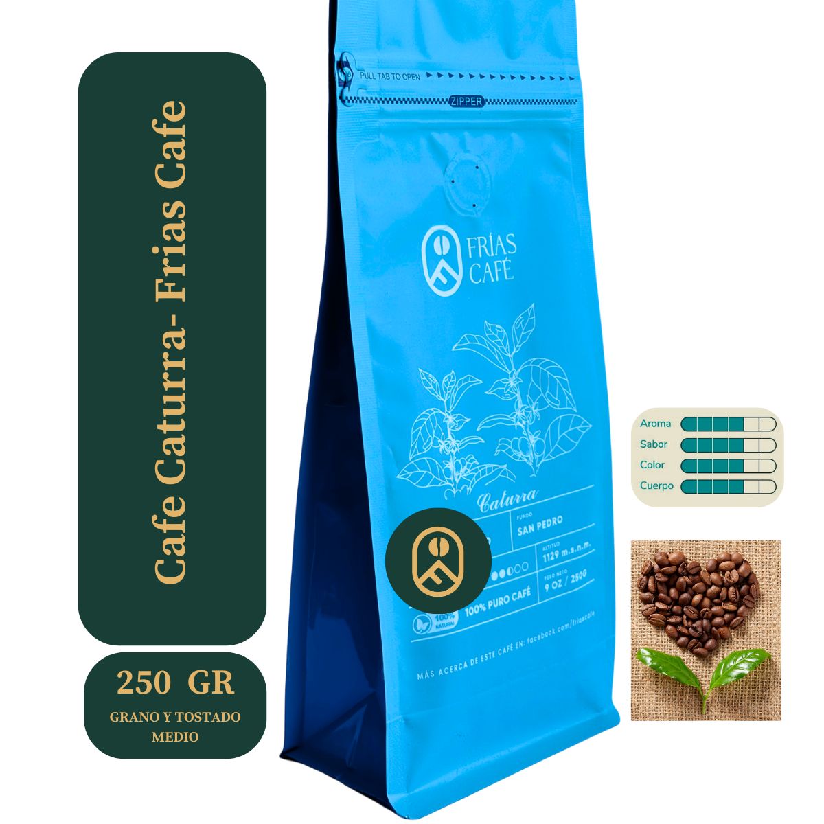 GENERICO - Café De Origen Caturra Grano Entero Frias Cafe 250 gr