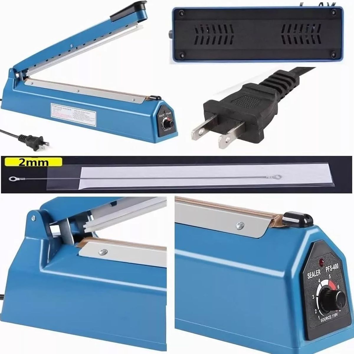 GENERICO - Selladora Térmica 300mm Para Bolsas Plásticas - Máquina De Sellado Por Impulso Manual Calidad