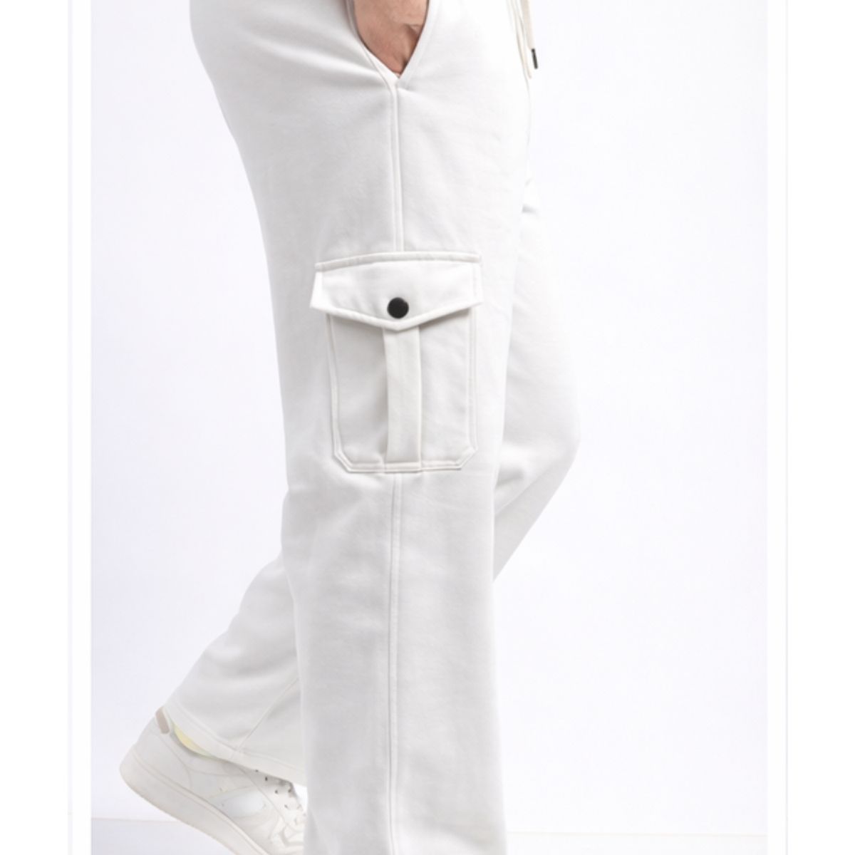 ENKI - Pantalón Cargo Perla Hombre Algodón Franela Premium Urbano