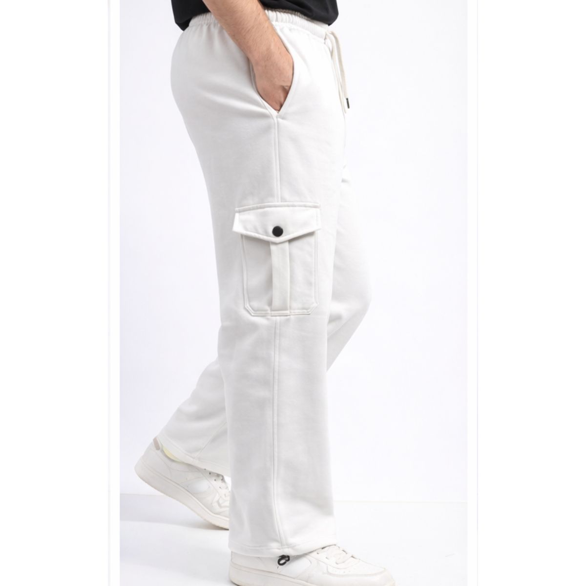 ENKI - Pantalón Cargo Perla Hombre Algodón Franela Premium Urbano