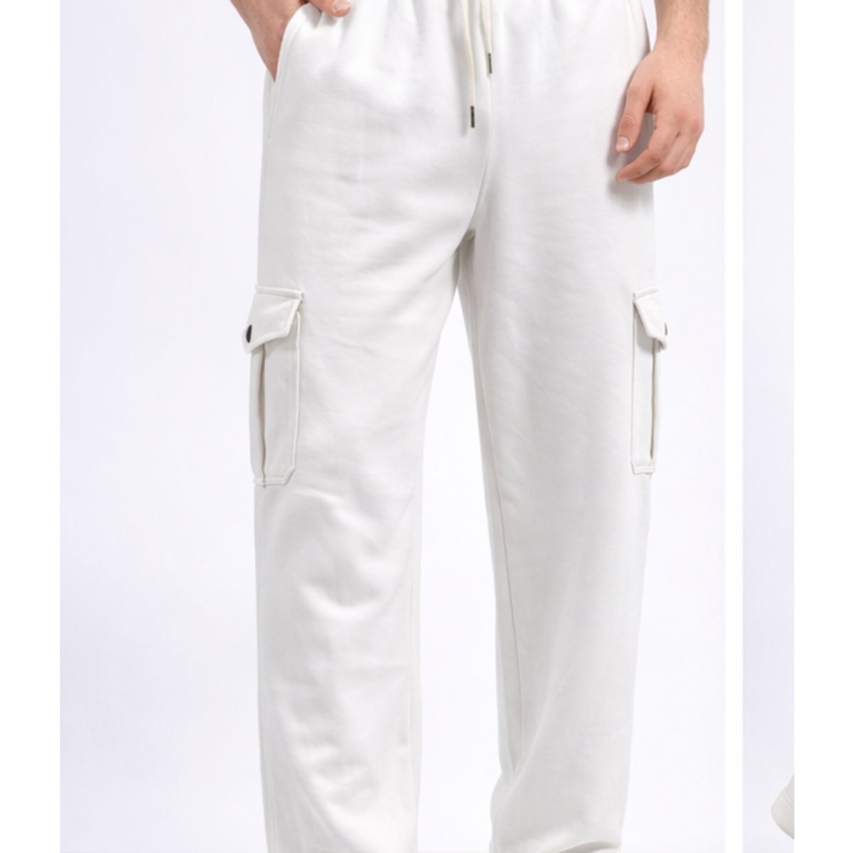 ENKI - Pantalón Cargo Perla Hombre Algodón Franela Premium Urbano