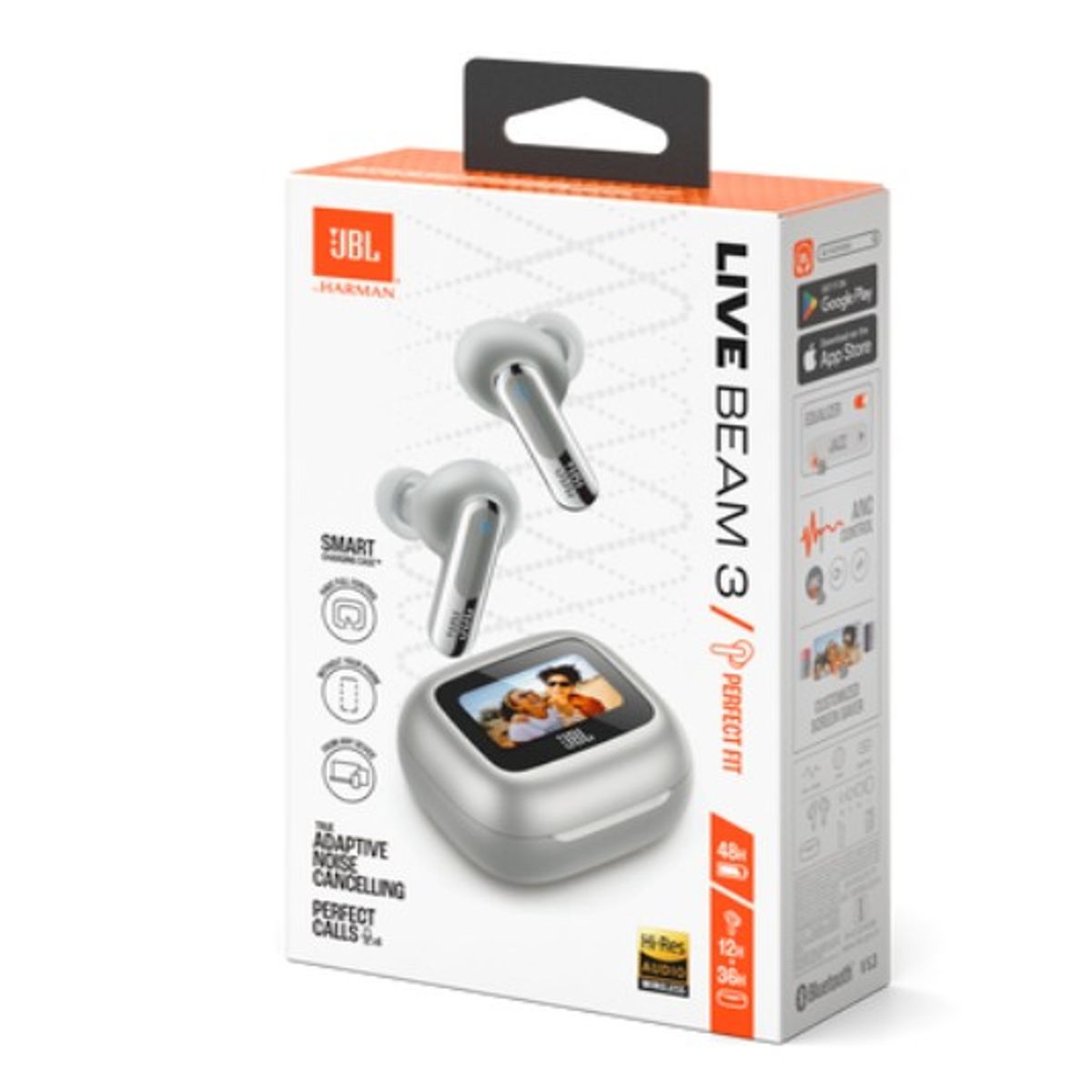 JBL - Audifonos JBL Live Beam 3 Bluetooth In Ear Plateado Cancelación Ruido 48 Horas