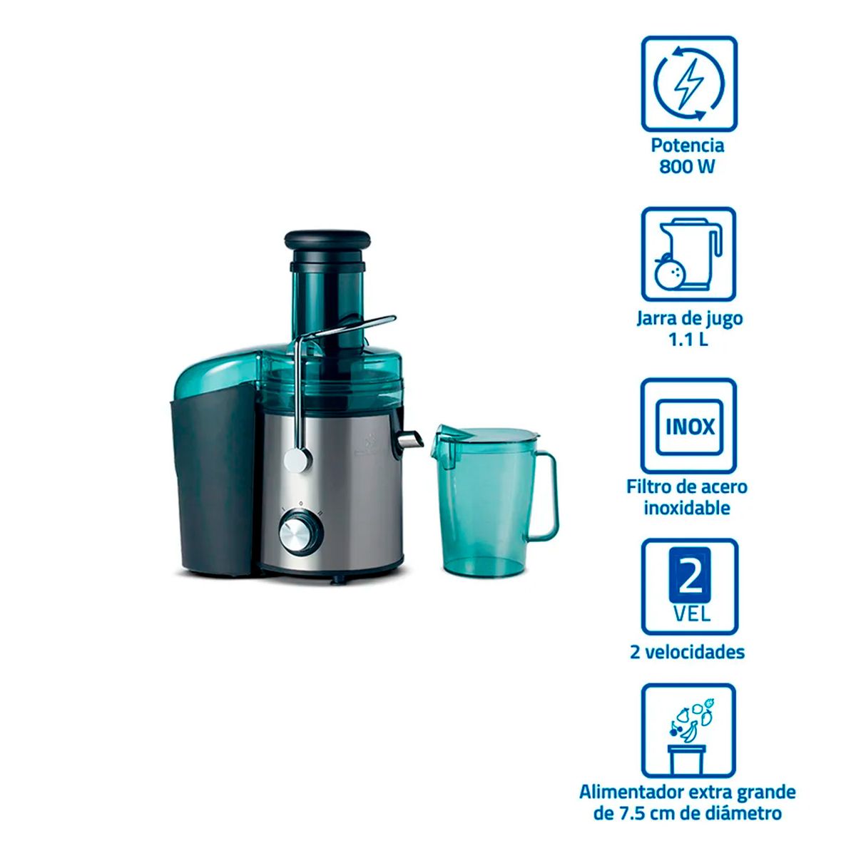 INDURAMA - EXTRACTOR  DE JUGO INDURAMA  EI-CR 1.1LT ACERO INOXIDABLE