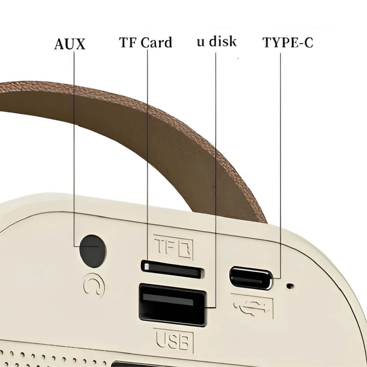 GENERICO - Parlante Karaoke Bluetooth Portátil con 1 Micrófono Inalámbrico Color Beige