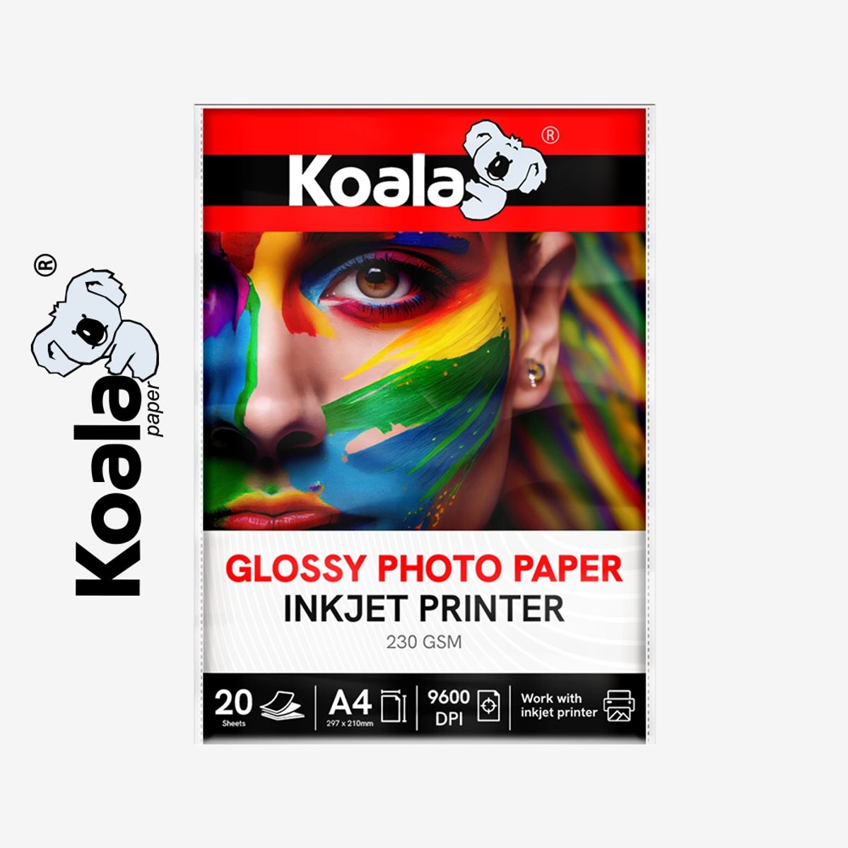 KOALA - Papel Fotográfico Brillante A4 230gr x 20 hojas