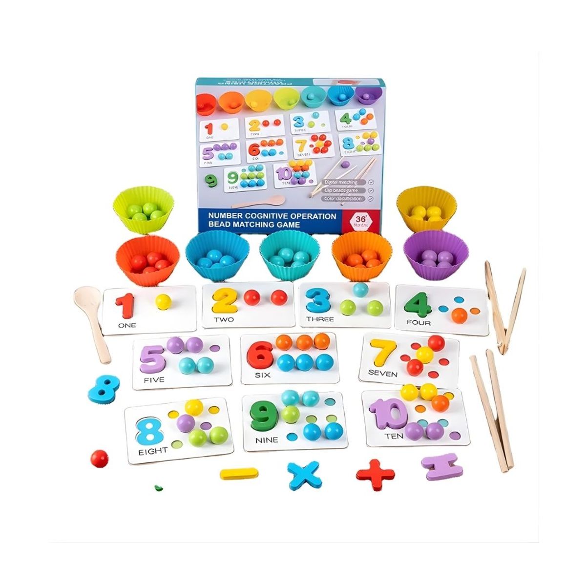GENERICO - Juego Matemático Montessori de Conteo y Clasificación Juguete Educativo Infantil