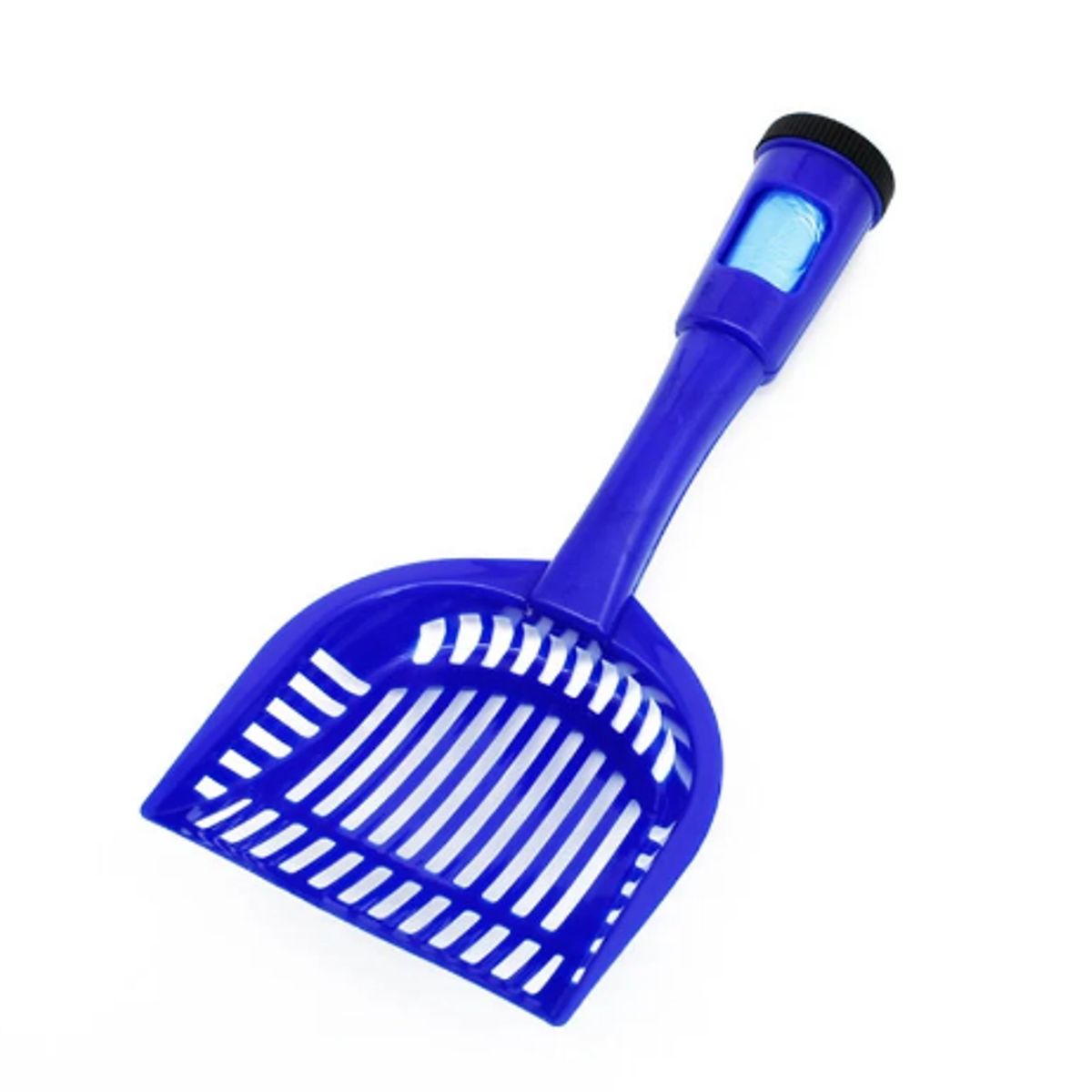 GENERICO - Pala Sanitaria para Arena de Gato con Dispensador de Bolsas - AZUL