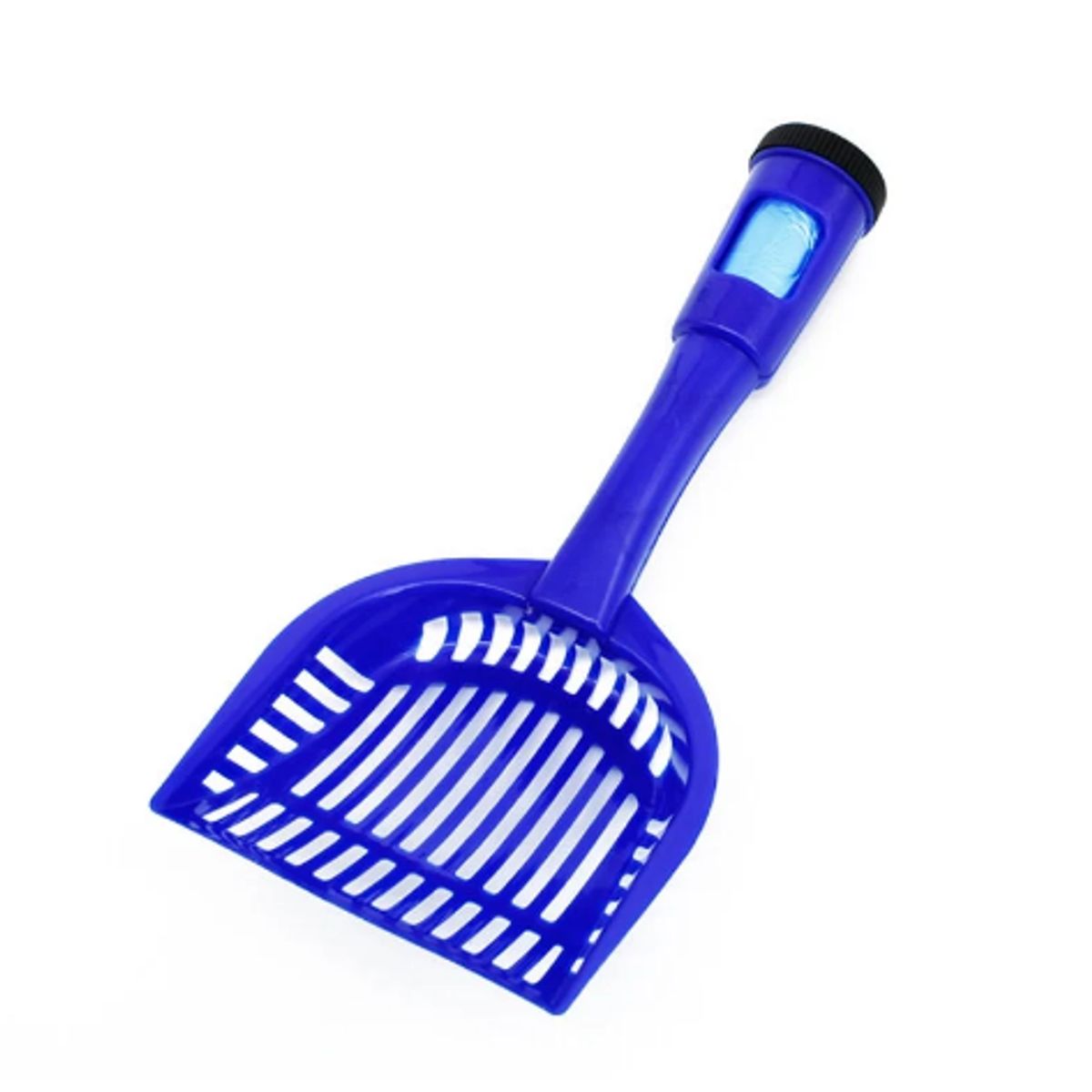 GENERICO - Pala Sanitaria para Arena de Gato con Dispensador de Bolsas - AZUL
