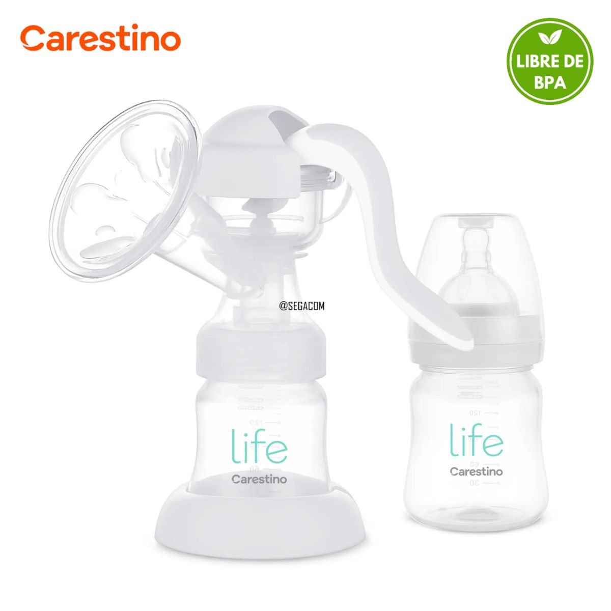CARESTINO - Extractor de Leche Sacaleche Manual CARESTINO -LIFE M- Gris