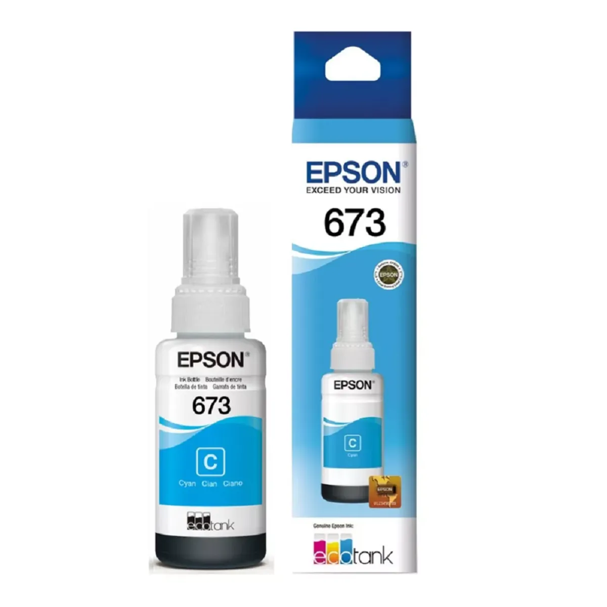 EPSON - Tinta Epson T673 Cian EcoTank L800, L805, L810, L850, L1800 Original - 70ml