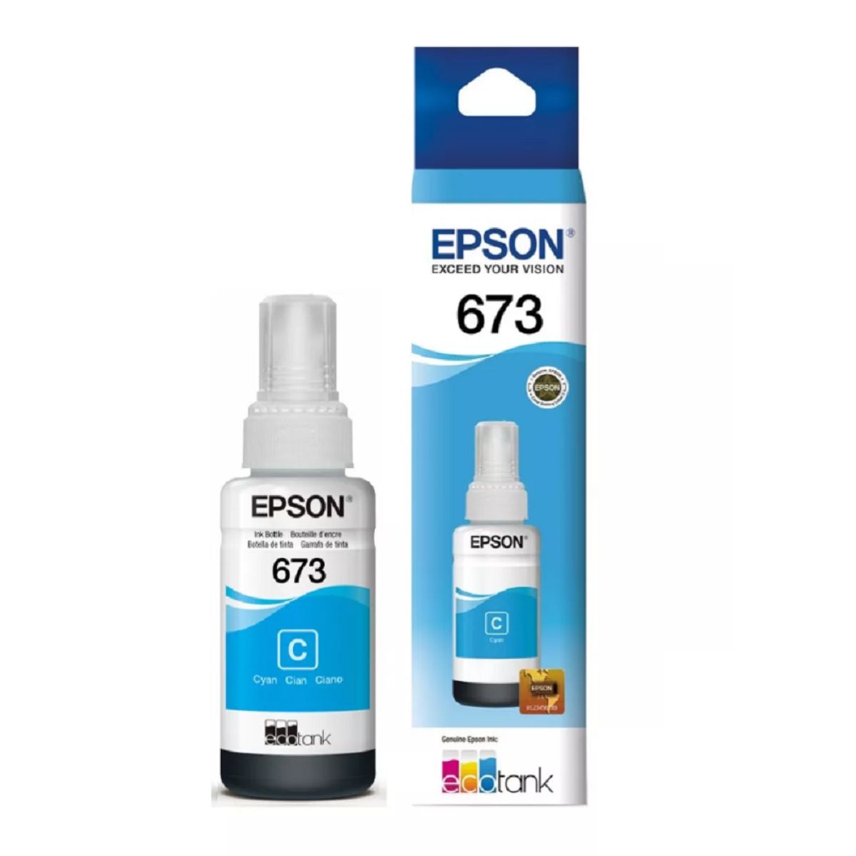 EPSON - Tinta Epson T673 Cian EcoTank L800, L805, L810, L850, L1800 Original - 70ml