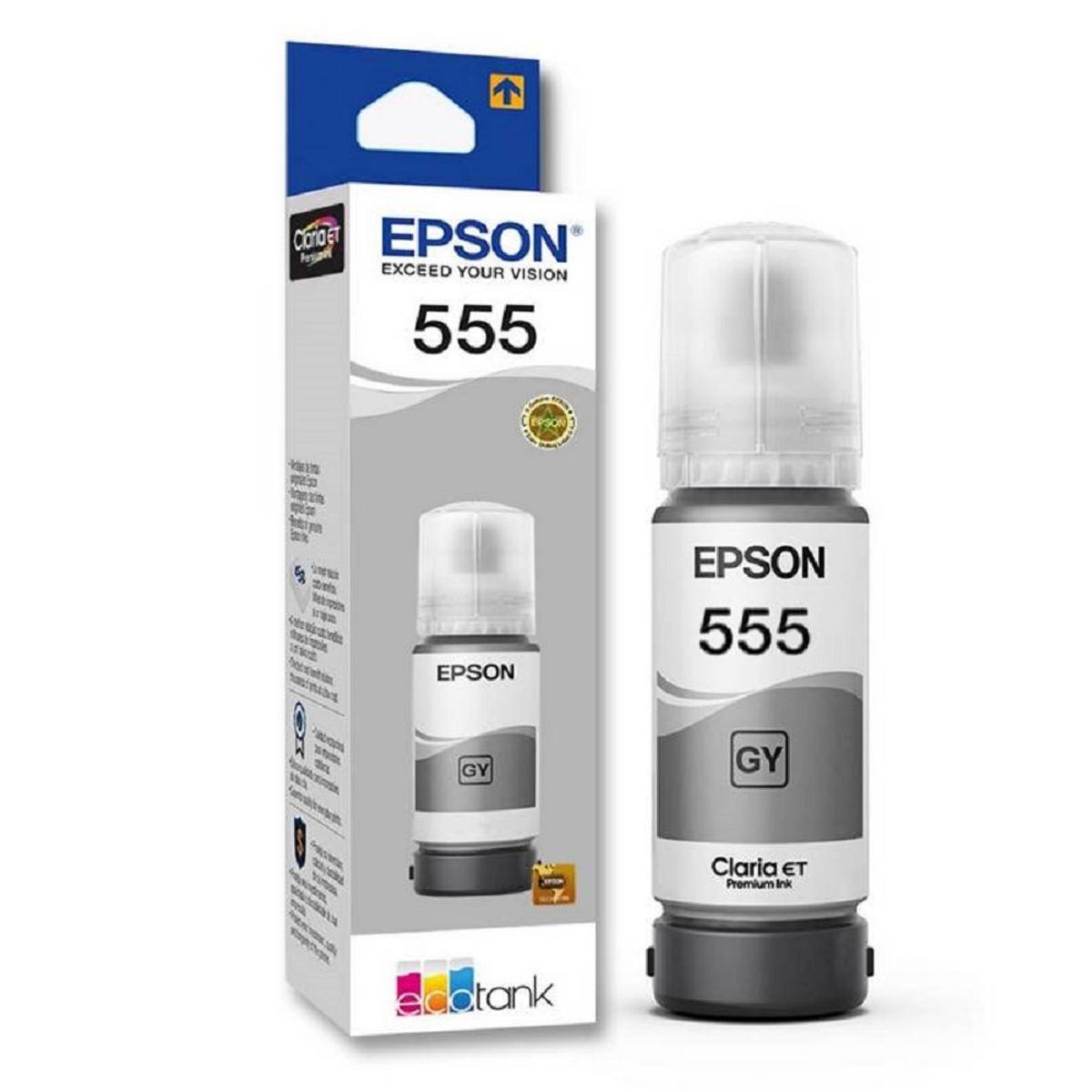 EPSON - Tinta Epson T555 Gris EcoTank L8160, L8180 Original - 70ml