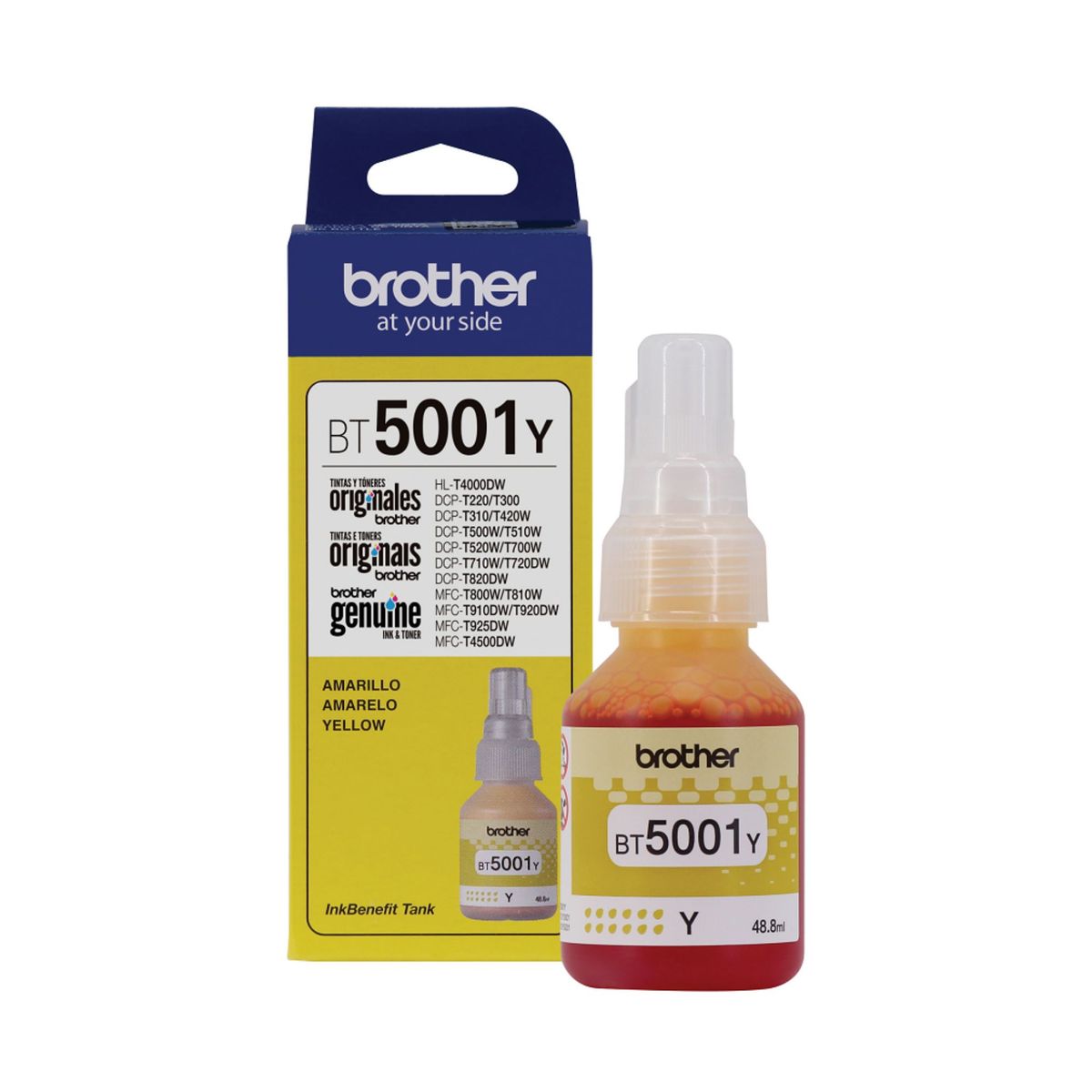 BROTHER - Tinta Brother BT5001Y Amarillo DCP-T520, T720, T820, T920, T4500 Original - 48ml