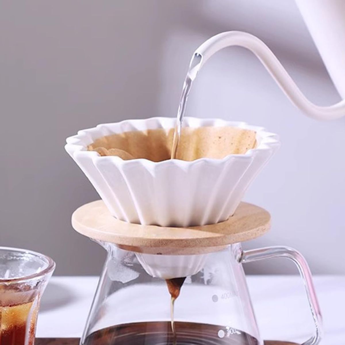 GENERICO - Cafetera Barista Dripper Metodo Origami De Ceramica Con Base