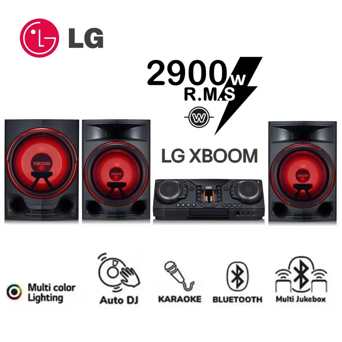 LG - Minicomponente LG XBOOM CL88 2900W Bluetooth Karaoke Party Link