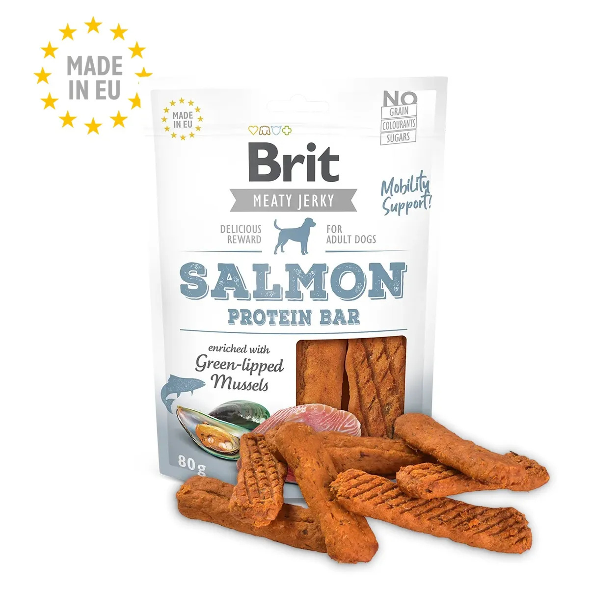 BRIT - Brit Meaty Jerky Snack Salmon Protein Bar 80gr - Perros Adultos
