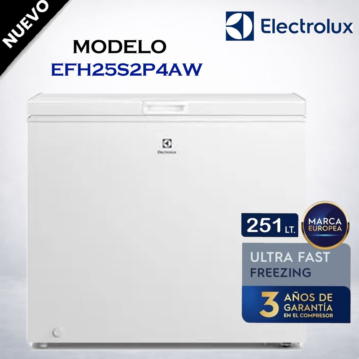 ELECTROLUX - Congelador Horizontal 251 L Blanco – EFH25S2P4AW