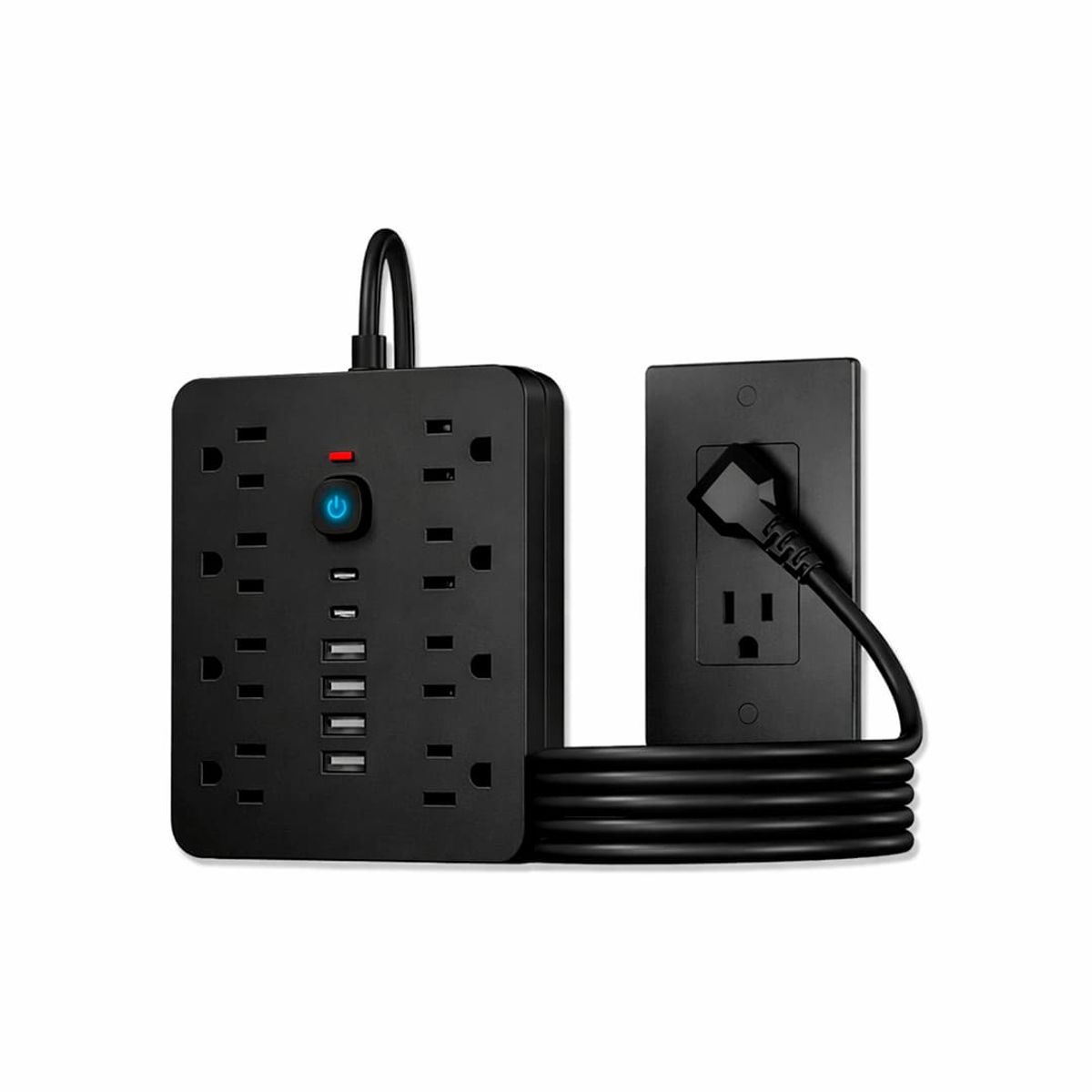 S&T - Multipuerto de carga 14en1 8AC 6USB 250V 3m PLS-141 Negro